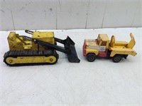 (2) Pressed Metal Structo Dozer & Nylint Truck