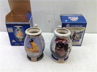 (2) Boxed Miller High Life Beer Mugs "B"   Norman