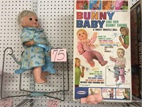 1960'S ERA BUNNY BABY & HER BUNNY SWING