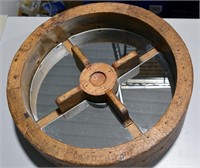 Primitive Wheel Made into Wall Mirror 15"