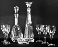 Crystal Decanters,Wine Glasses & Extra Stopper (8)