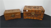 CARVED WOOD BOXES