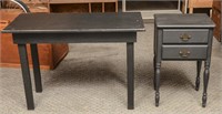 Black Painted 2 Drawer stand and Work table.