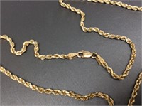 14kyg Rope Necklace 18" 8.6gr/5.5dwt