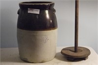Stoneware #3 Butter Churn Brown to White (some