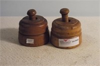 2 Wooden Butter Molds "Wheat Stock" and