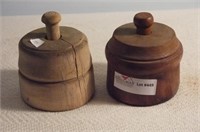 2 Wooden Butter Molds " Pine and Holly" (cracked