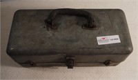 Metal Tackle Box with Miscellanous Items