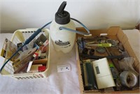 Box of Miscellaneous Items and Sprayer