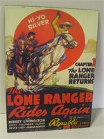 14"x10" VNTG Styled The Lone Ranger Metal Art