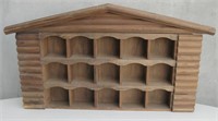15 Slot (3x5) Wood Trinket Wall Shelf, 10"x20"