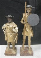 Don Quixote & Sancho Panza Paper Mache Figures 14"
