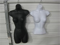 Black & White Retail Female Torso Mannequin Hanger