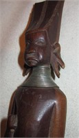 9" Wood Carved Masai Tribal Figure, Broken Ears