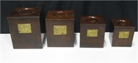 Eagle Emblem Wooden Nesting Canisters w/ Dovetails