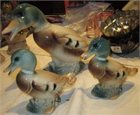 3 Vintage Mallard Duck Porcelain Figurines
