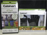 NIB Cuisinart BBQ Pit Kit & 4 Pack Drink Holders