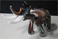 7" Elephant Form Murano Style Glass Figure