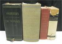 4 Various Vintage Webster's Dictionary Books