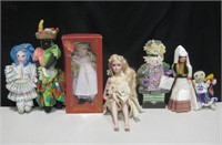 Vintage International Folk Doll Figurines 13"H