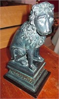 9.25" Patina Styled Metal Lion in Sejant Figure