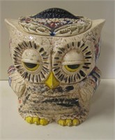 Vintage Dual Side Owl Form Porcelain Cookie Jar 7"