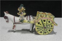 Caltagirone Italian Ceramic Horse & Cart Figurine