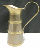 Vintage Two Tone Brace Water Pitcher 9.25"H