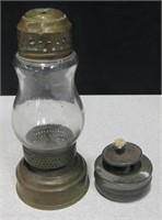 VNTG Miniature Brass Hurricane Kerosene Lamp 7"