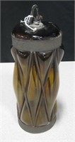 VNTG Amber Glass & Metal Column Pendant Lamp