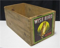 Vintage Wood Wise Bird Brand Fruit Crate