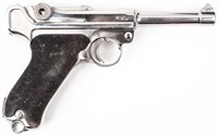 Gun Mauser Luger Semi Auto Pistol in 9MM Nickel