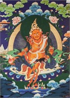 Print Thangka on Canvas Jambhala God of Wealth