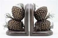 Pair of Heavy Pine Cone Bookends