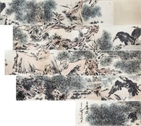 PAN TIANSHOU Chinese 1897-1971 Watercolor Eagles