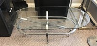 glass and chrome coffee table