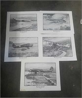 (5) United Airlines- Airplane Prints