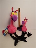 Two Plush Yo-Yo Flamingo's