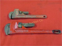 Pipe Wrenches Ridgid 10", Great Neck 14" 2pc lot