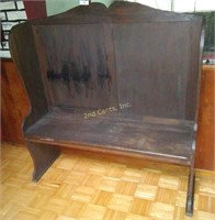 Antique Solid Wood Parlor Wall Bench