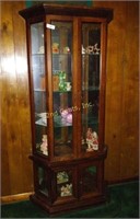 Large Glass Shelf Curio Cabinet W/ Contents