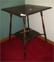 Antique Solid Wood Turned Leg Table