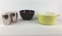 Kitchen Bowls (2) & West Bend Salt & Pepper Shaker