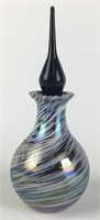 Art Glass Iridescent Perfume Bottle w/ Stoppers