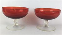 Vintage Matching Red Compote Dishes (2)