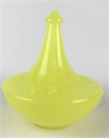 Vintage Bright Yellow Covered Candy Dish