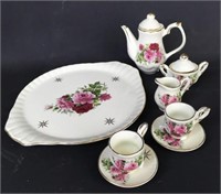 Vintage Floral And Gold Trim Tea Set