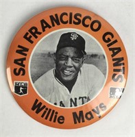 1960's Stadium Pin Back Willie Mays, SF Giants