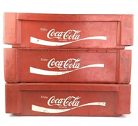 Vintage Red Coca-Cola Bottle Crates (3)