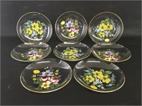 Vintage German Filigranglas Glass Plates (8)